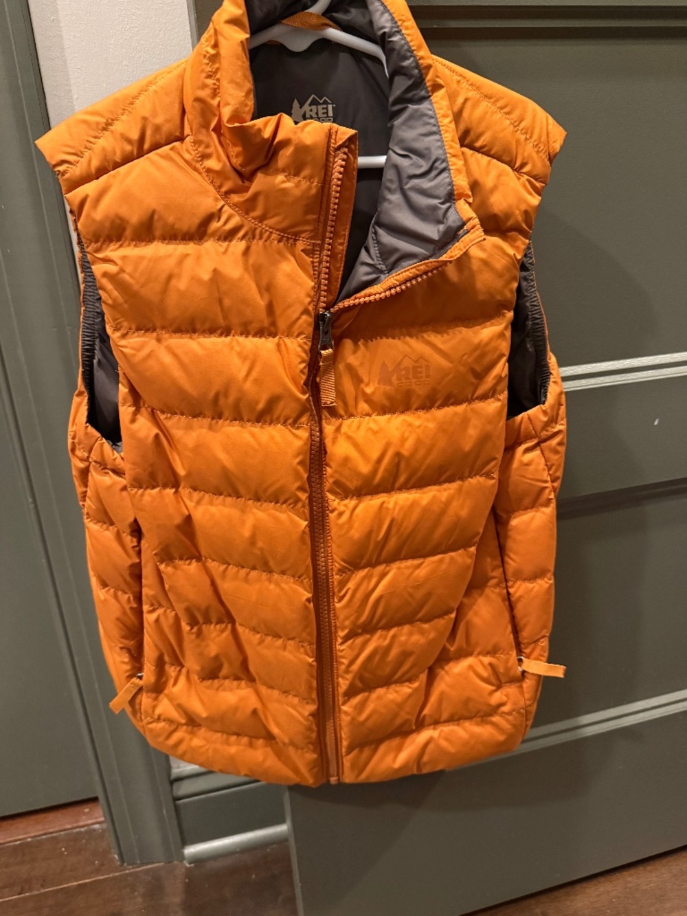 REI coop orange puffer vest